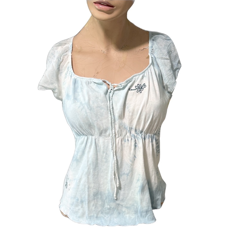 Embellished Pastel Fairy Coquette Top by Language LA Romantic Empire Waist ~ M - Picture 13 of 13